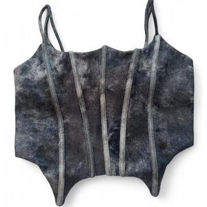 Bershka Distressed Wash Corset Top